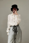 ARCHIVIO J.M.Ribot Square Neck Shirt SH09/BL/X Beige
